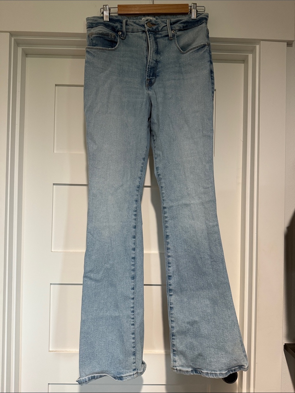 Good American Light Blue Flared Jeans